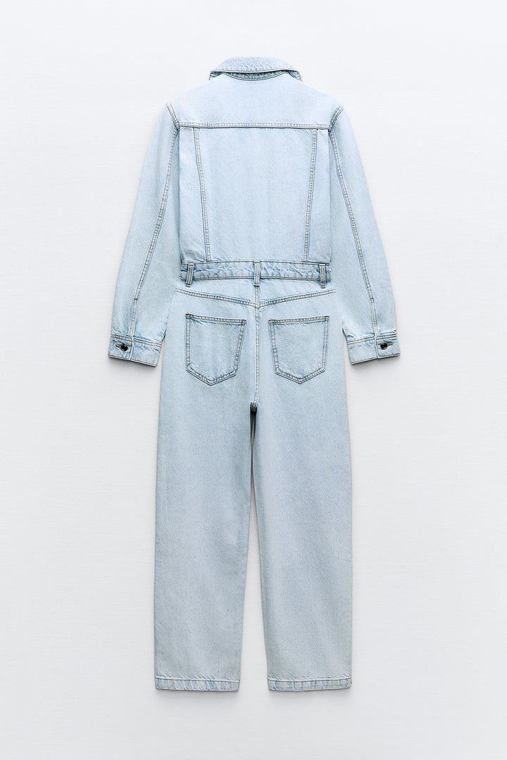 Combinaison jean manches longues poches avant**