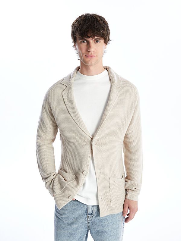 Moudda LC Waikiki - Cardigan en tricot Homme Beige clair - Tunisie 1