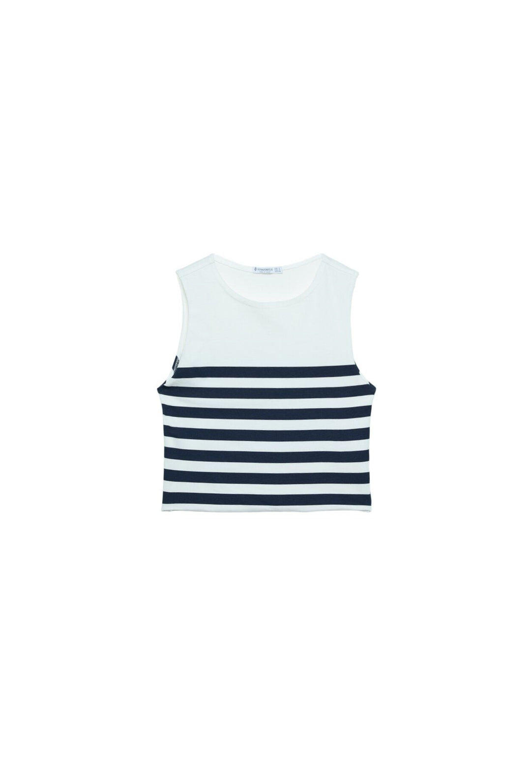 Moudda STRADIVARIUS - T-Shirt Crop Basique S/M Coton Élasthanne à Rayures - Tunisie 1