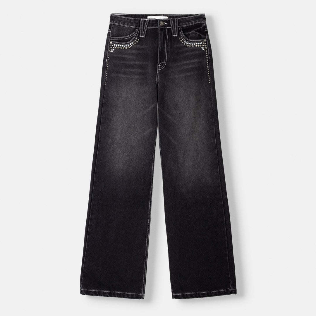 Moudda BERSHKA - Jeans 90’s jambe large avec clous - Tunisie 2