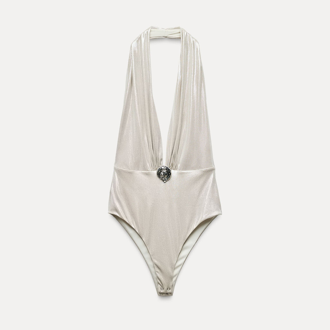 Moudda ZARA - Body maille lurex col licou coquillage - Tunisie 1