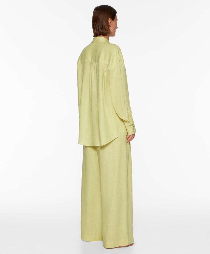 Moudda Oysho - Pantalon 100% Lin Jambe Large Taille Moyenne - Tunisie 6