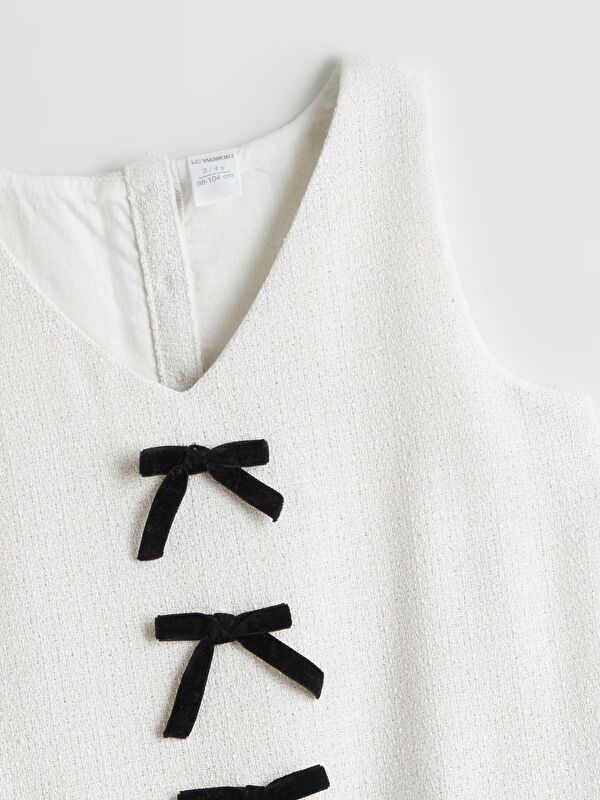 Moudda LC Waikiki - Robe tissée manches courtes Fille Ecru - Tunisie 2