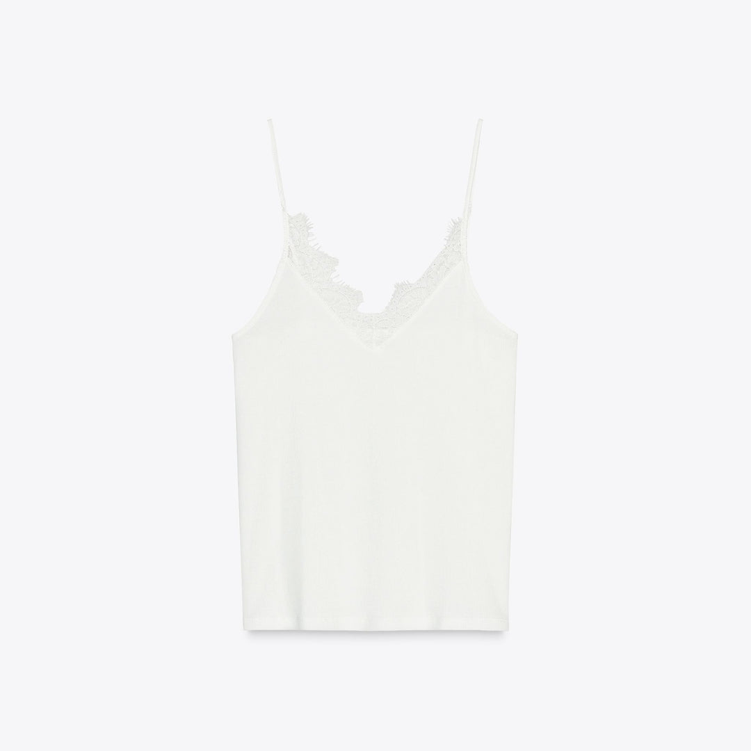 Moudda ZARA - T-Shirt - Bretelles, Côtes & Dentelle - Tunisie 1