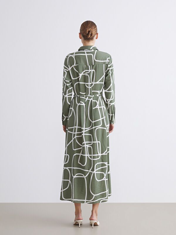 Moudda LC Waikiki - Robe tissée manches longues Femme Imprimé vert - Tunisie 4