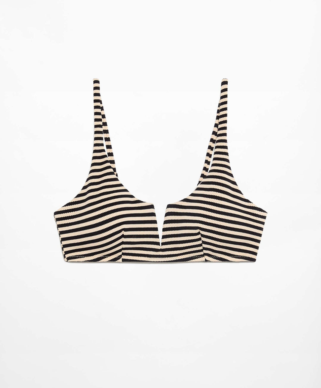 Moudda Oysho - Culotte Halter Mousse Extra Rayé Piqué Noir et Écru - Tunisie 2