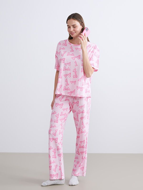 Moudda LC Waikiki - Pyjama manches courtes Femme Imprimé rose - Tunisie 1