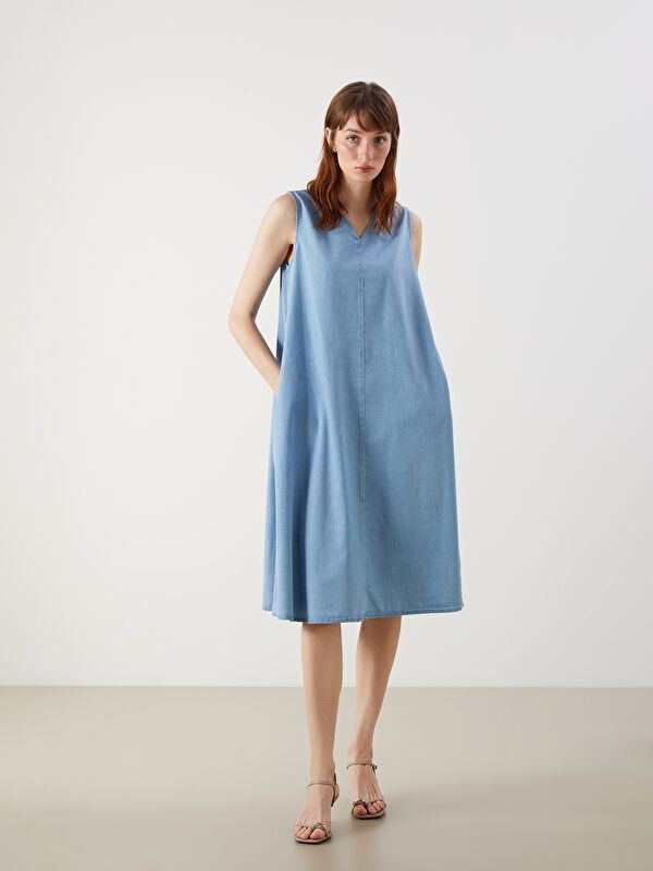 Moudda LC Waikiki - Robe en denim manches courtes pour Femme - Tunisie 1