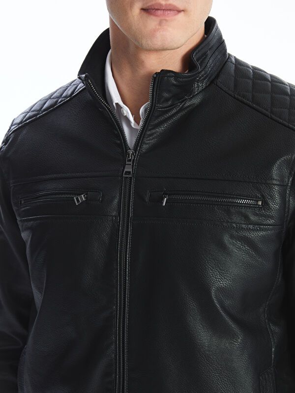 Moudda LC Waikiki - Manteau PU lourd Homme Noir - Tunisie 3