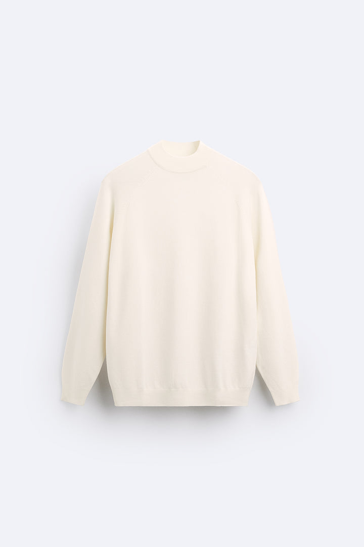 Pull viscose col montant manches longues**