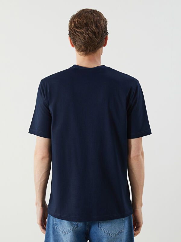 Moudda LC Waikiki - T-shirt jersey col rond manches courtes Homme Bleu marine - Tunisie 4