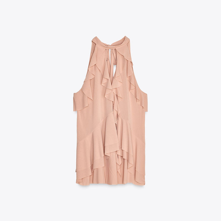 Moudda ZARA - Top Volants Halter - Nœuds Dos - Tunisie 1