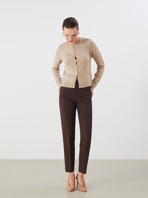 Moudda LC Waikiki - Pantalon tissé moyen Femme Brun foncé - Tunisie 1