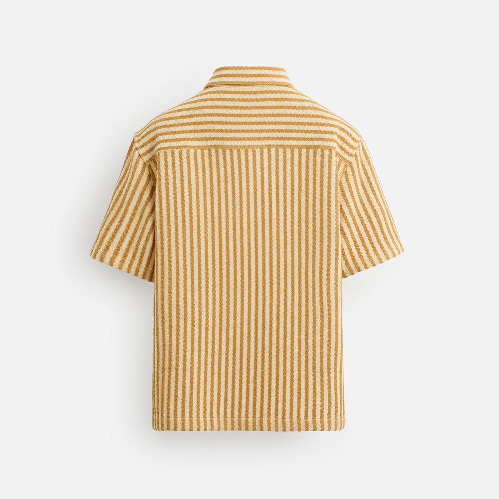 Moudda ZARA - Chemise - Rayures Structurées Jaunes (Rayons de Soleil & Marron) - Tunisie 2