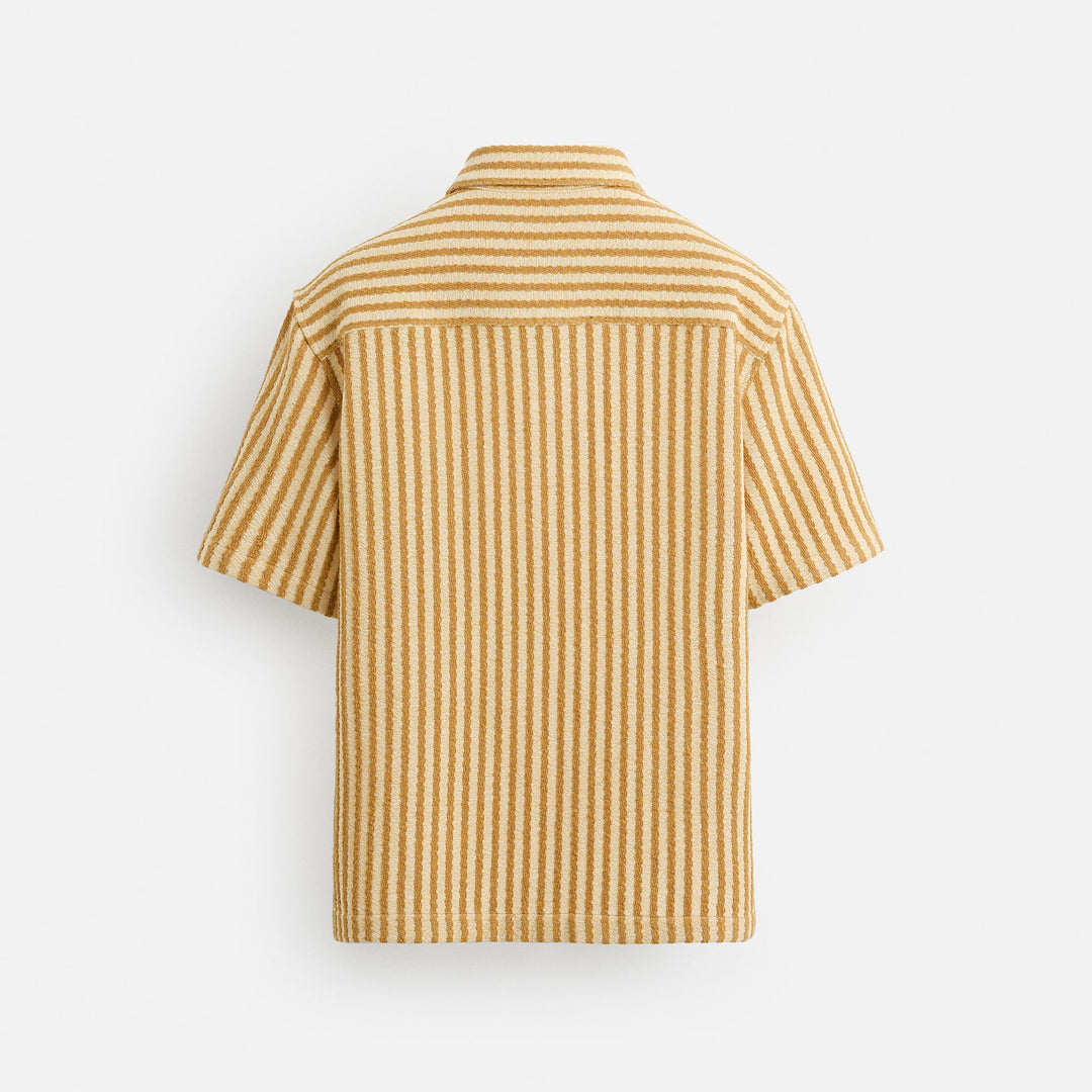 Moudda ZARA - Chemise - Rayures Structurées Jaunes (Rayons de Soleil & Marron) - Tunisie 2