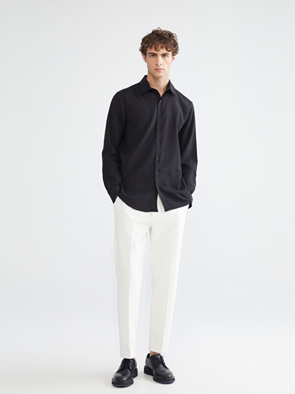 Moudda LC Waikiki - Chemise tissée manches longues Homme Noir - Tunisie 2