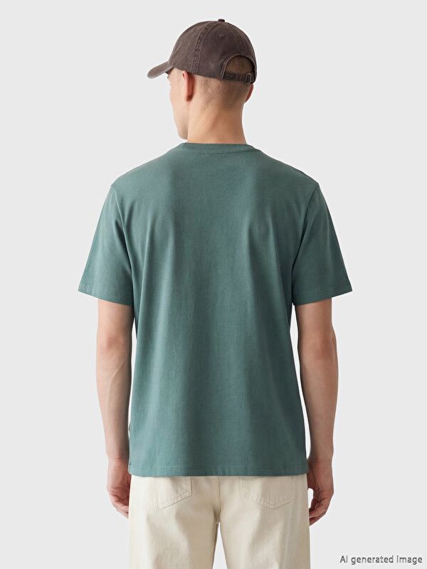 Moudda LC Waikiki - T-shirt basique manches courtes en jersey pour Homme couleur Pétrole - Tunisie 4