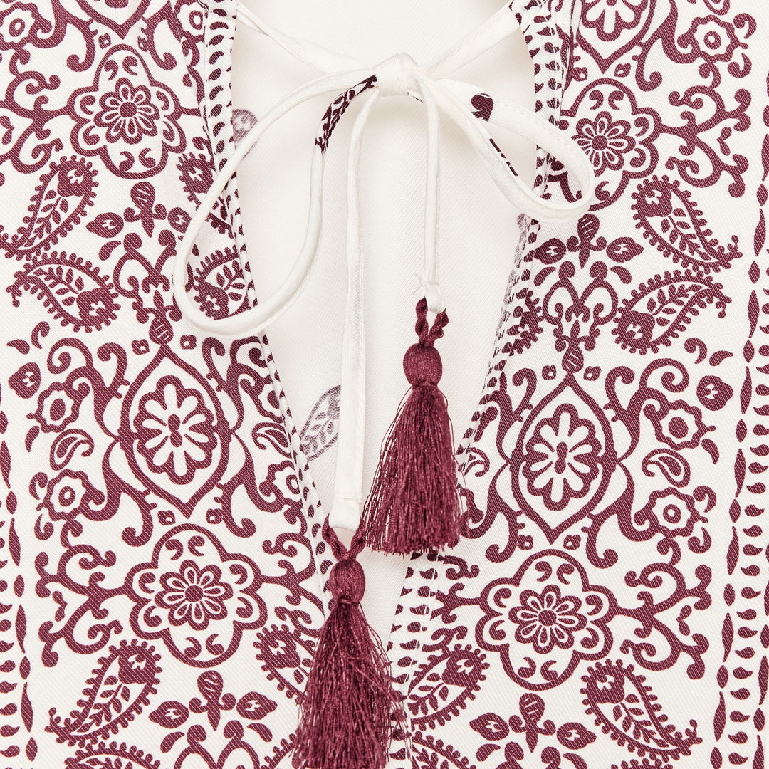 Moudda ZARA - Blouse Manches Longues - Empiècement Imprimé Cachemire - Tunisie 3