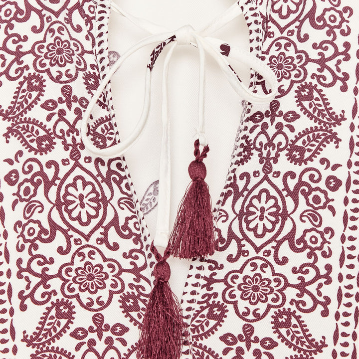 Moudda ZARA - Blouse Manches Longues - Empiècement Imprimé Cachemire - Tunisie 3