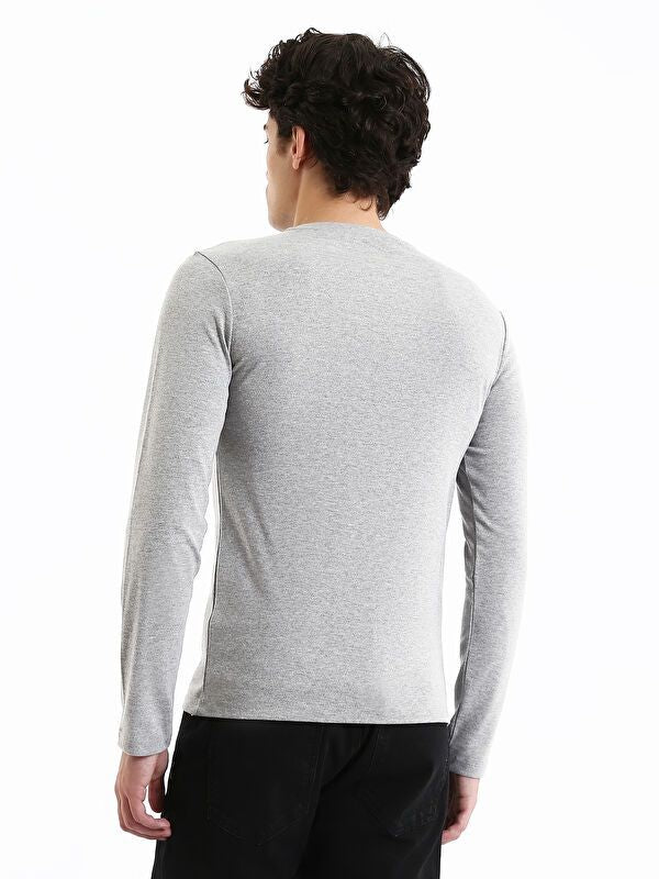 Moudda LC Waikiki - Sweatshirt jersey basique Homme Mélange de gris - Tunisie 5