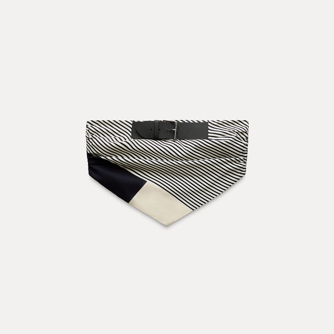 Moudda ZARA - Haut popeline imprimé rayé, foulard ceinture dos - Tunisie 1