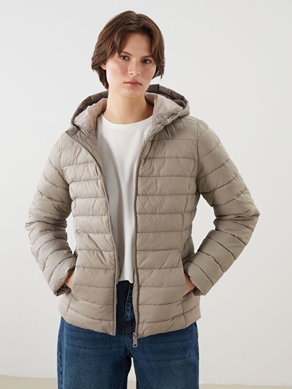 Moudda LC Waikiki - Manteau matelassé léger Femme Brun clair - Tunisie 1