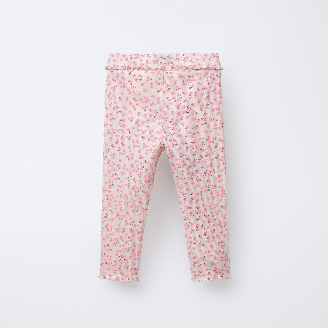 Moudda ZARA - Pack Leggings Enfant - Côtes Allover Fleur + Uni - Tunisie 3