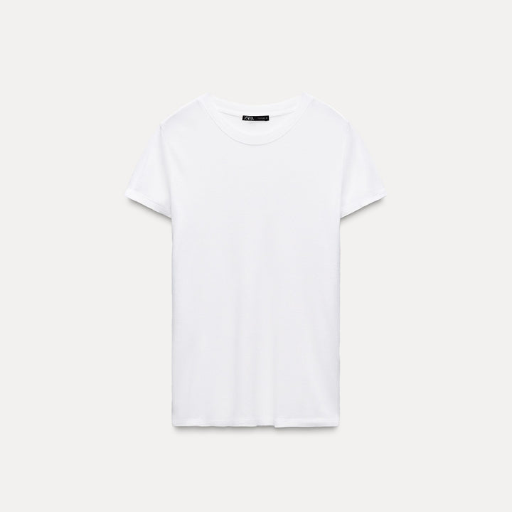 Moudda ZARA - T-shirt côtelé en viscose, manches courtes - Tunisie 3