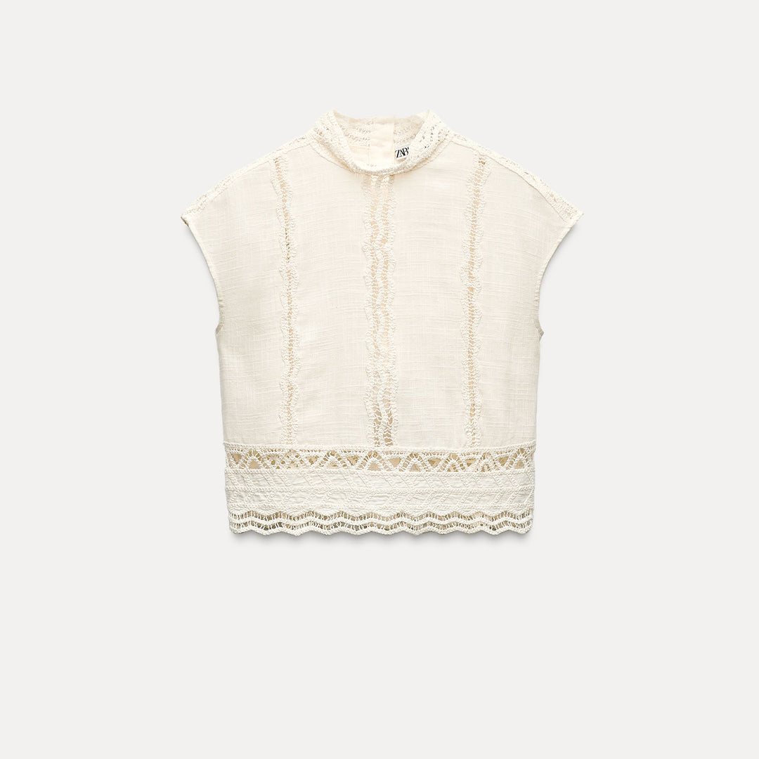 Moudda ZARA - Set top manches courtes crochet - Tunisie 2