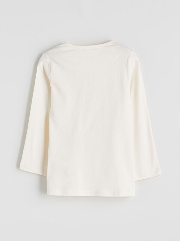 Moudda LC Waikiki - Pyjama en jersey manches longues moyen Fille Crème - Tunisie 4