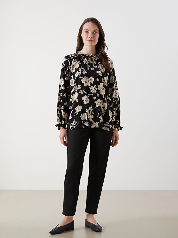 Moudda LC Waikiki - Pantalon tissé moyen basique Femme Noir - Tunisie 1