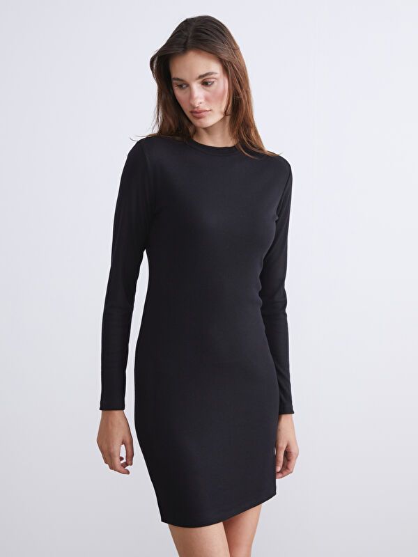 Moudda LC Waikiki - Robe en jersey manches longues Femme Noir - Tunisie 2