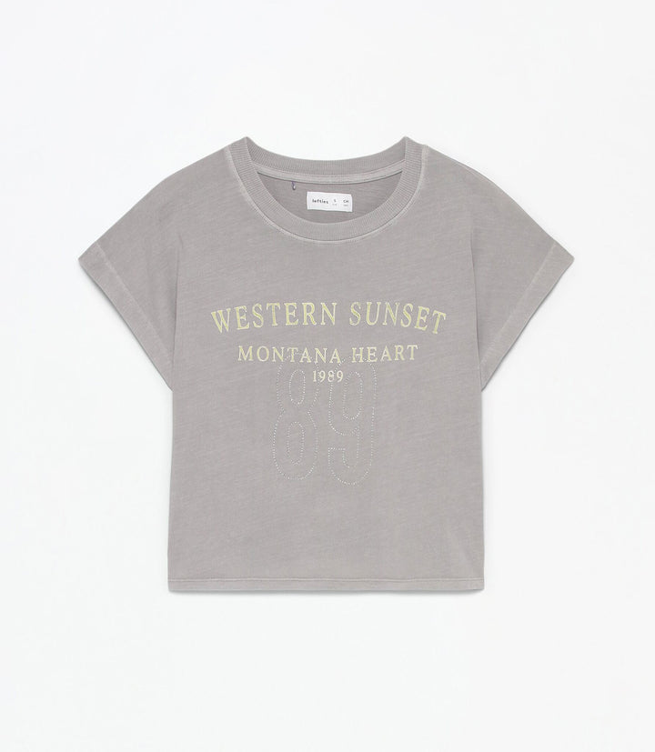 Moudda Lefties - T-Shirt Slub Jersey - Imprimé Lavé Fille D4 - Tunisie 1