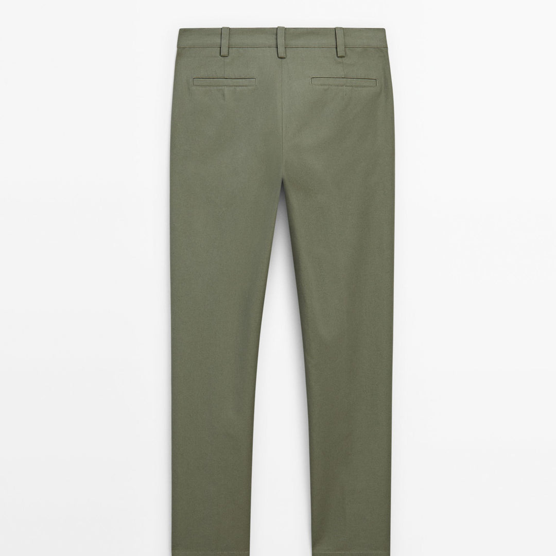 Moudda Massimo Dutti - Pantalon coton/lin détail poche coupe slim - Tunisie 5