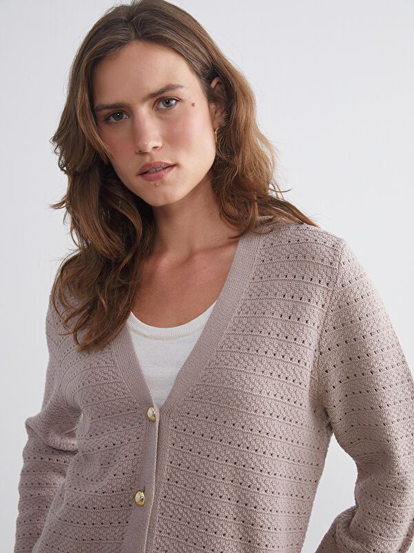Moudda LC Waikiki - Cardigan fin en tricot Femme Brun clair - Tunisie 1
