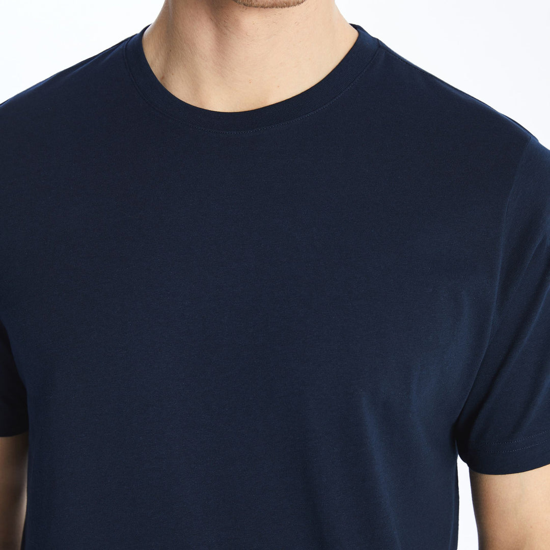 Moudda LC Waikiki - T-shirt jersey col rond manches courtes Homme Bleu marine - Tunisie 4