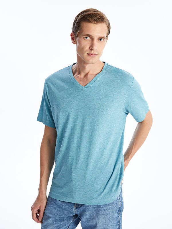 Moudda LC Waikiki - T-shirt col V manches courtes en jersey pour Homme - Tunisie 1
