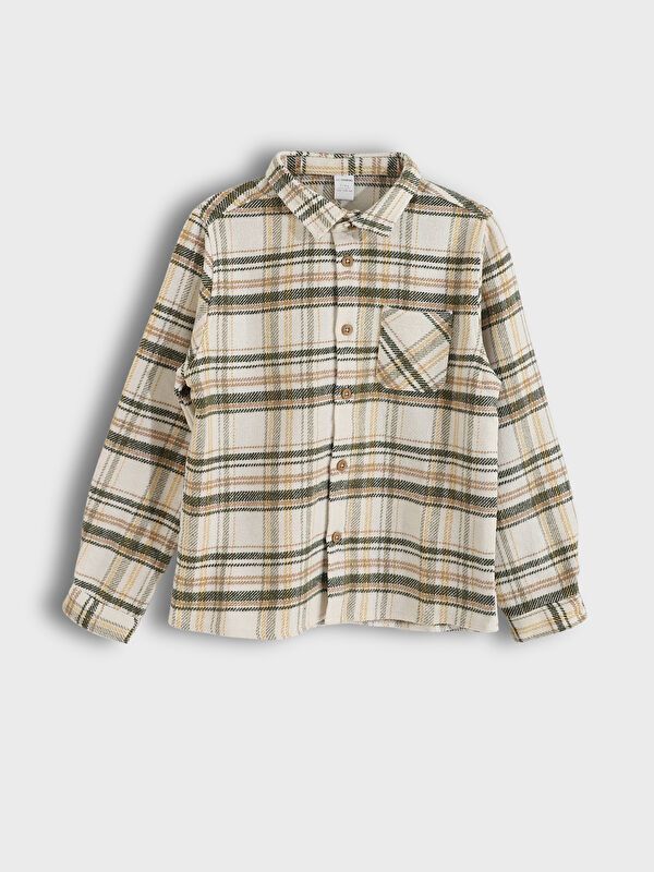 Moudda LC Waikiki - Chemise tissée manches longues Garçon À carreaux verts - Tunisie 1