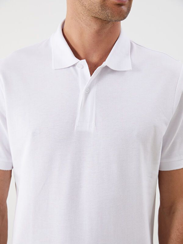 Moudda LC Waikiki - T-shirt jersey col polo manches courtes Homme Buxe blanc - Tunisie 3