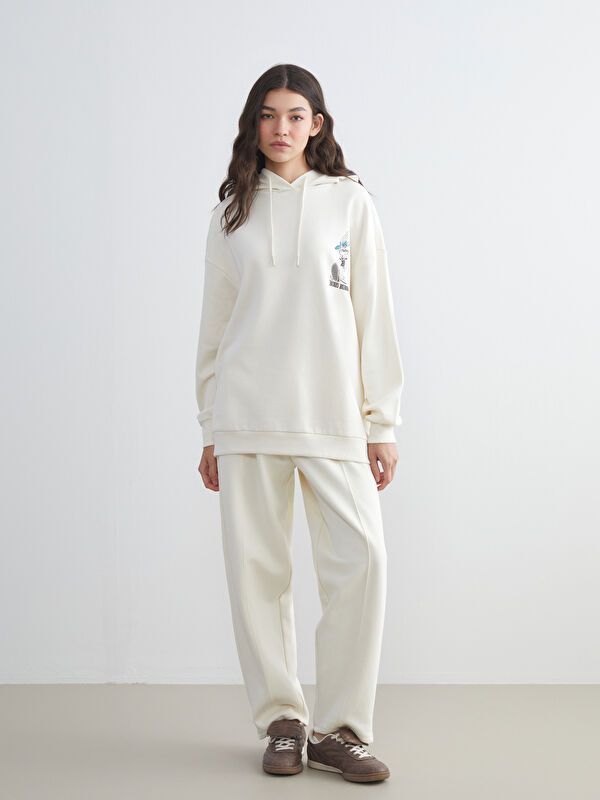 Moudda LC Waikiki - Sweatshirt en jersey sous licence Femme Beige clair - Tunisie 2