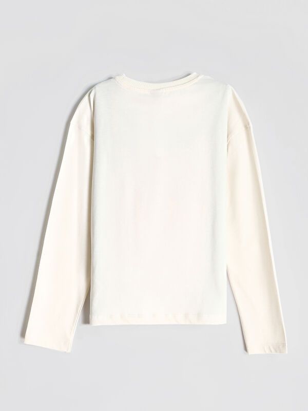 Moudda LC Waikiki - Body en jersey manches longues Fille Ecru - Tunisie 2