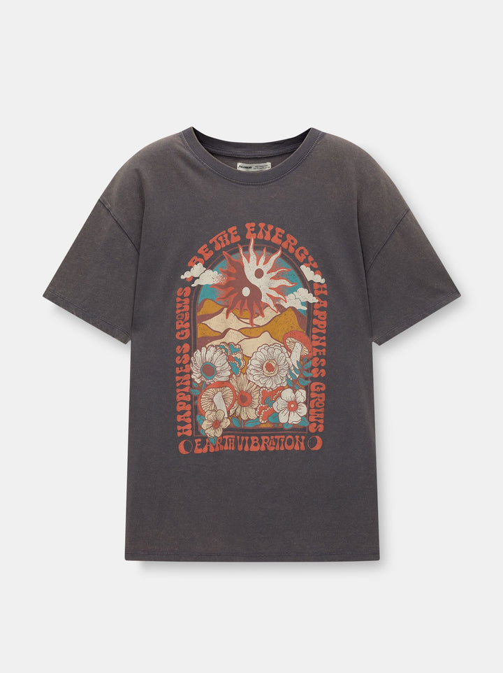 Moudda PULL & BEAR - Body Graphique Ésotérique Lavé - Tunisie 2