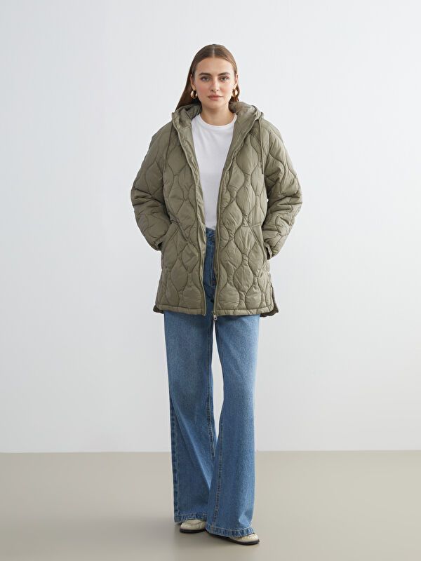 Moudda LC Waikiki - Manteau matelassé léger Femme Kaki - Tunisie 2