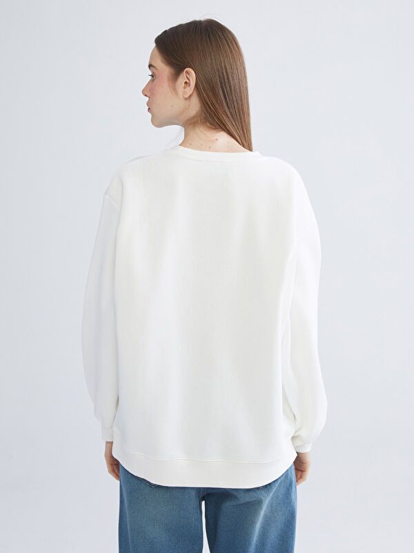 Moudda LC Waikiki - Sweatshirt en jersey Femme Ecru - Tunisie 4