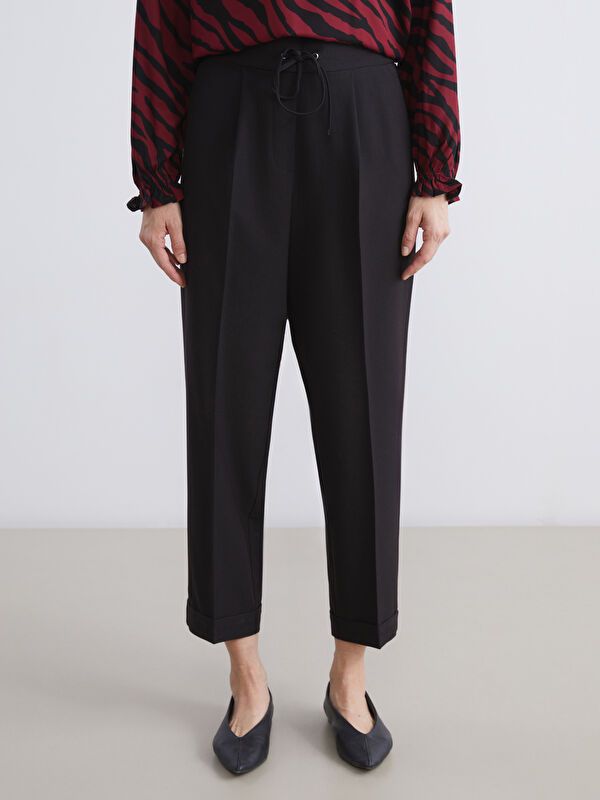 Moudda LC Waikiki - Pantalon tissé moyen basique Femme Noir - Tunisie 2