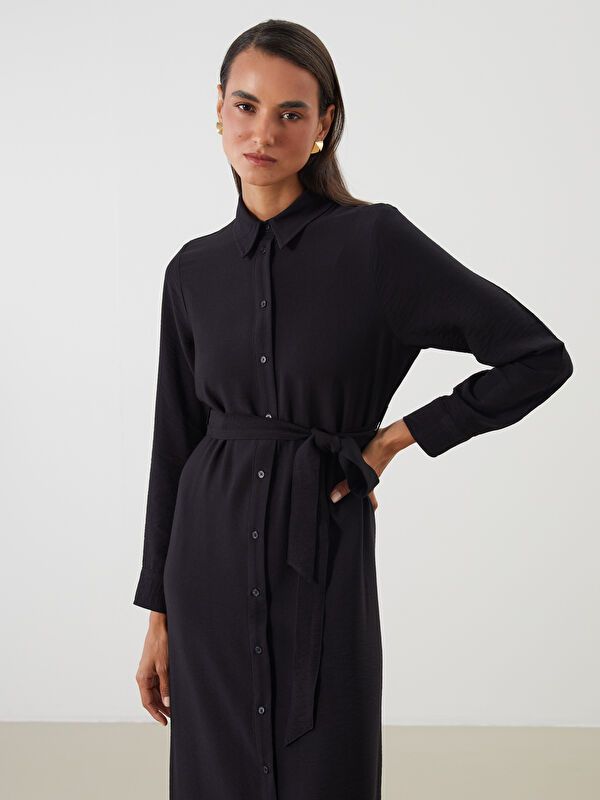 Moudda LC Waikiki - Robe tissée manches longues Femme Noir - Tunisie 2