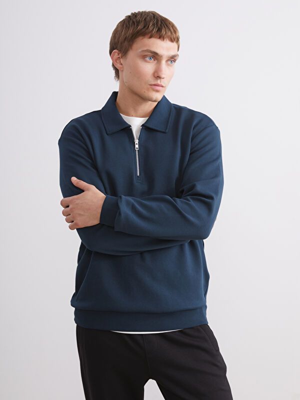 Moudda LC Waikiki - Sweatshirt en jersey couleur Bleu pétrol pour hommes - Tunisie 1