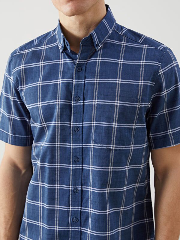 Moudda LC Waikiki - Chemise à carreaux manches courtes en tissu tissé pour Homme - Tunisie 3