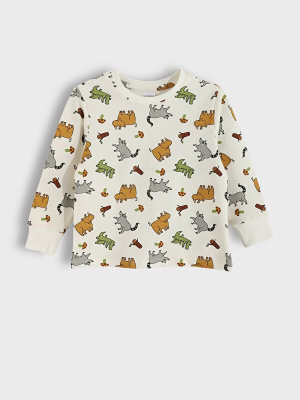 Moudda LC Waikiki - Pyjama en jersey manches longues Garçon Imprimé écru - Tunisie 2