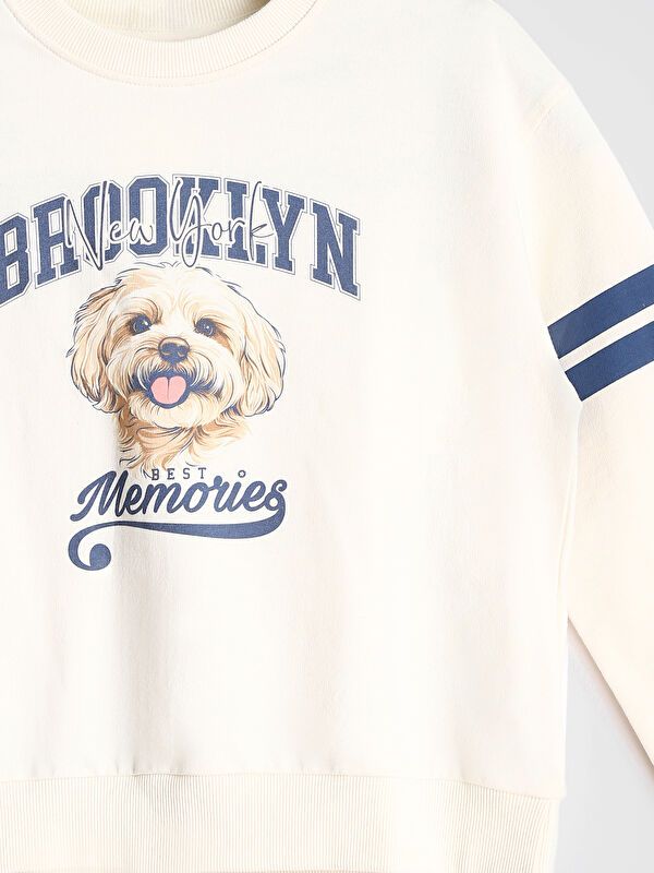 Moudda LC Waikiki - Sweatshirt en jersey Fille Ecru - Tunisie 4